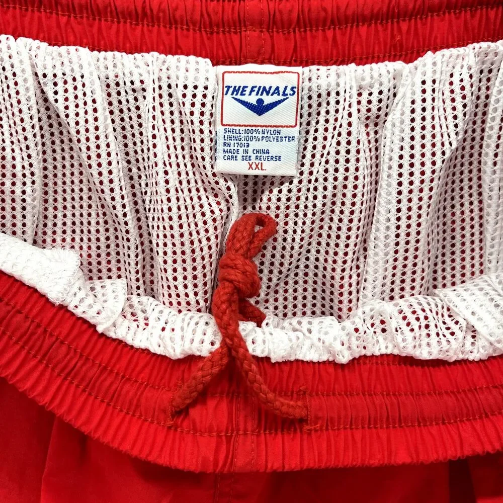 The Finals Swim Shorts‎ Mens XXL Red Trunk Deck with Back Pocket